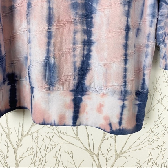 TERRA & SKY Tie Dye Textured Balloon Sleeve 14W - Picture 6 of 15